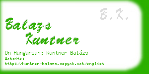 balazs kuntner business card