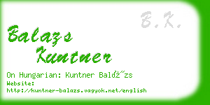 balazs kuntner business card